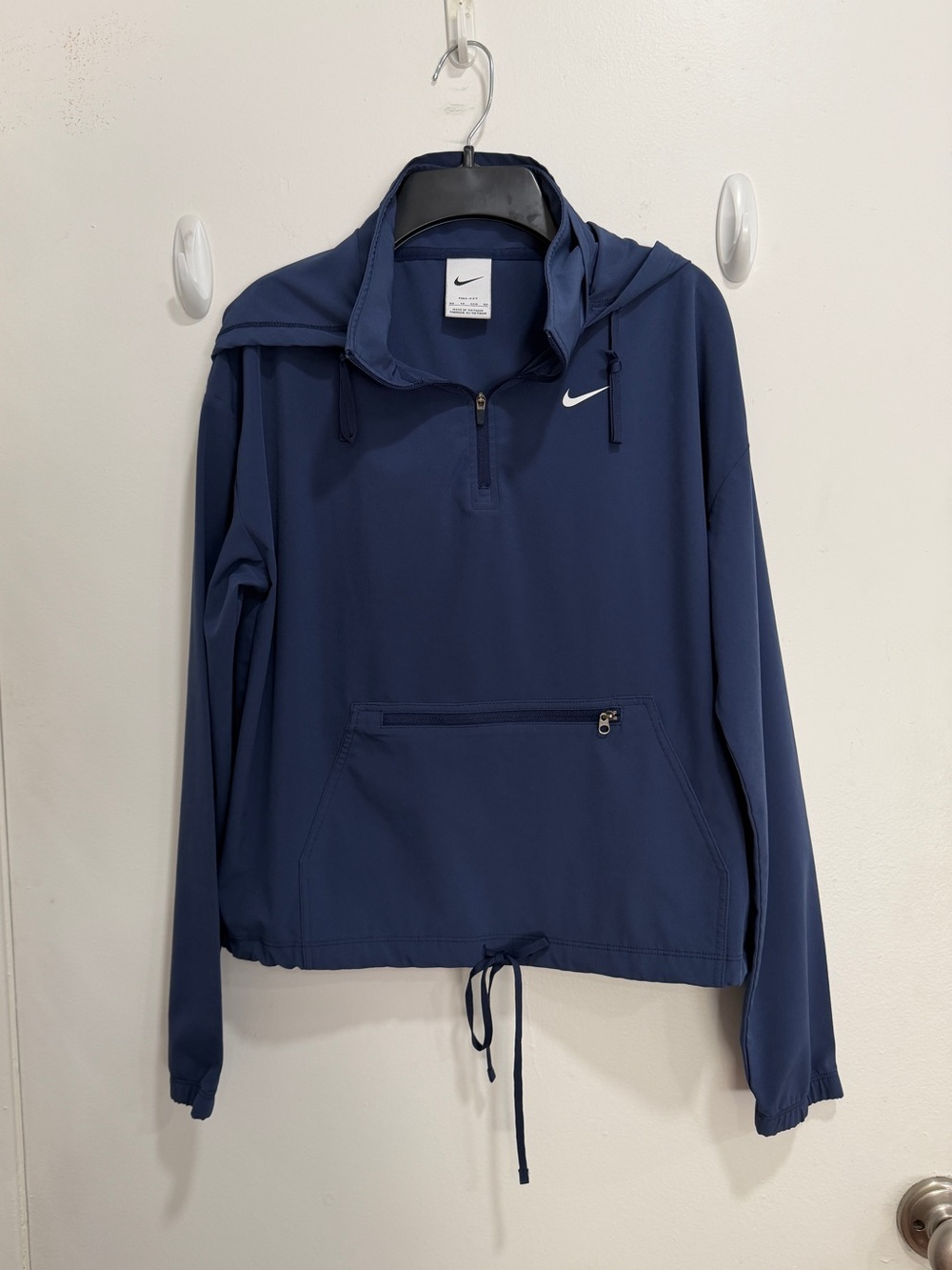 Nike Women's Navy Hooded Half-Zip Pullover Jacket